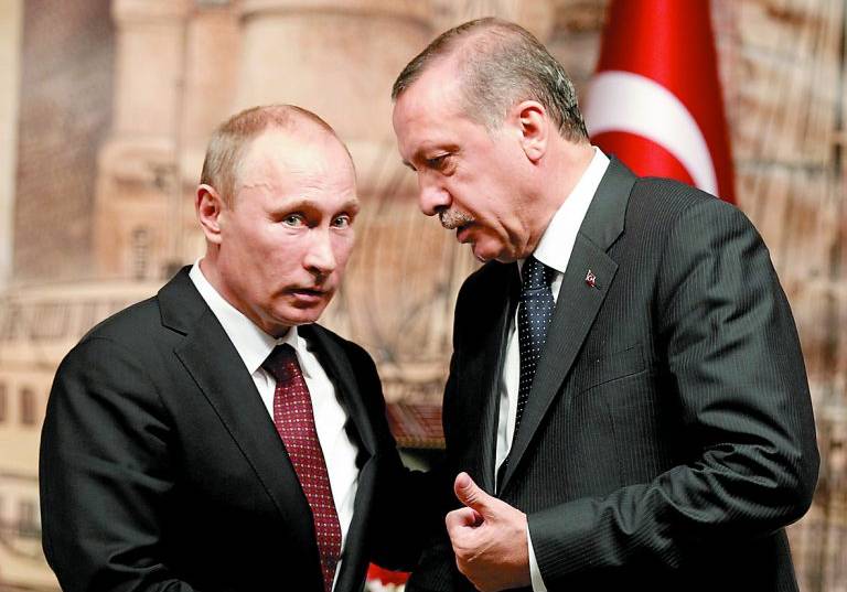 Президентите на Търция и Русия Реджеп Таийп Ердоган и Владимир