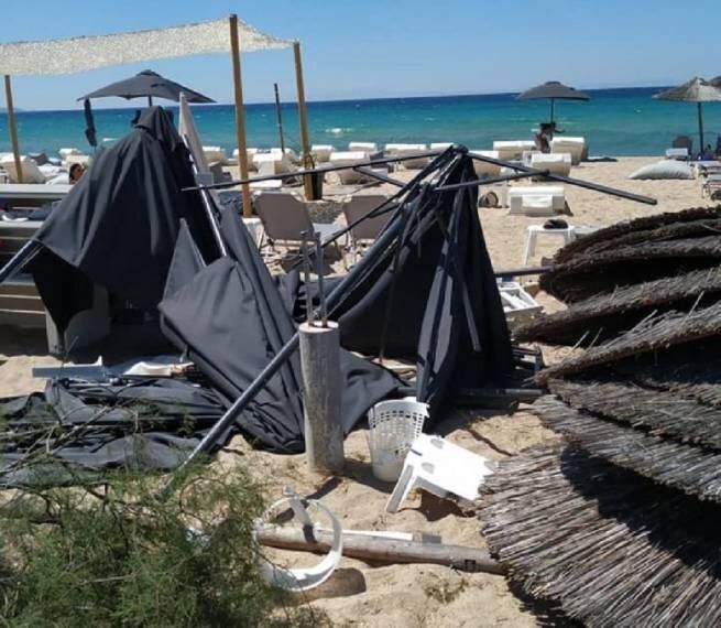 Пясъчно торнадо в района на популярния сред туристите полуостров Халкиди,