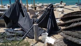 Пясъчно торнадо в района на популярния сред туристите полуостров Халкиди