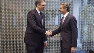 Държавният глава на Сърбия Александър Вучич и министър председателят на Гърция