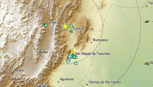В Аржентина е регистрирано земетресение с магнитуд 5,4 по Рихтер.