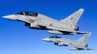 От Военновъздушните сили на Кралство Испания предислоцираха 6 самолета Юрофайтър