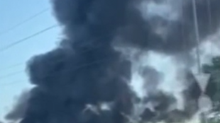 Голям пожар гори на строително сметище в квартал Меден рудник