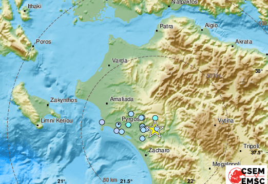 Земетресение с магнитуд 3,6 е регистрирано тази сутрин на гръцкия