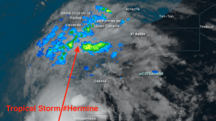 Тропическата буря Хермин достигна до Канарските и Балеарските острови (ВИДЕО)