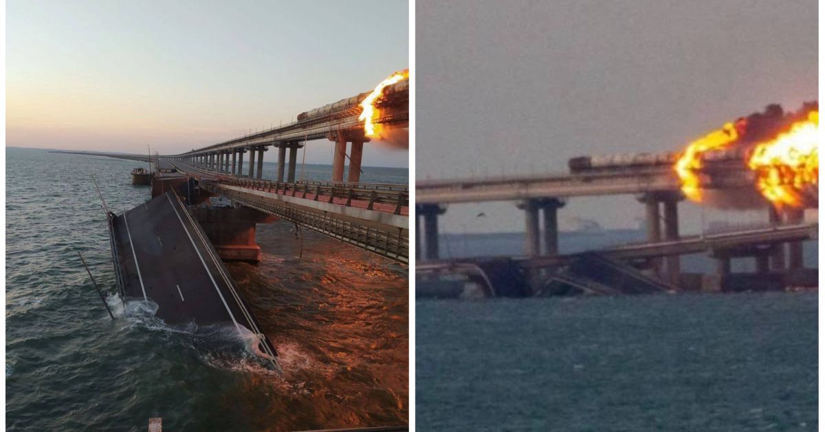 Пожар и експлозия са възникнали на Кримския мост, който свързва