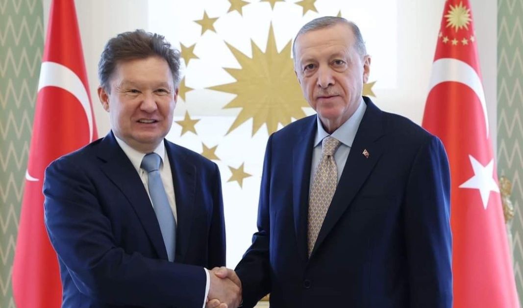 Ердоган и Алексей Милер, ръководител на руския енергиен гигант Газпром,