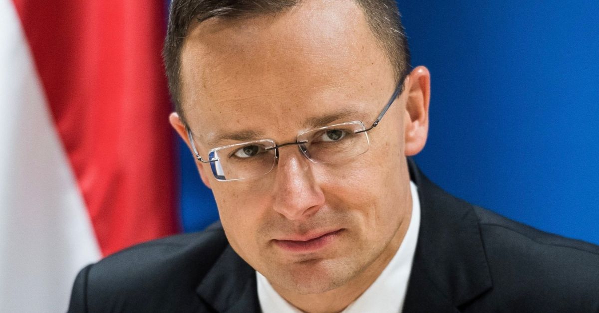 Унгарският външен министър Петер Сиярто след среща на ръководителите на