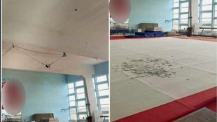 По време на тренировка на деца: Мазилка падна в спортна зала в Плевен