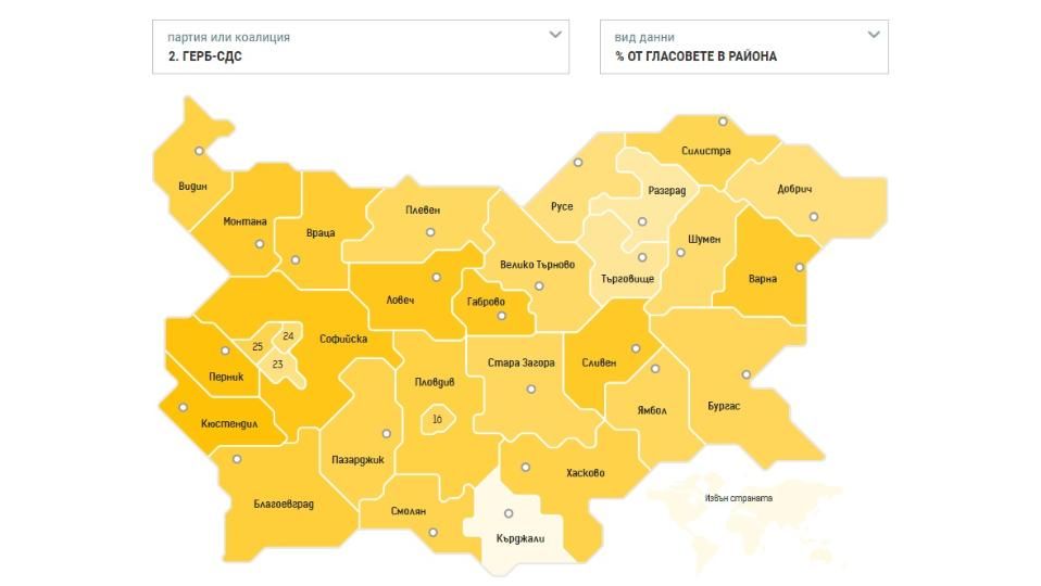 ПП-ДБ са първи само в трите столични района, в Пловдив-град
