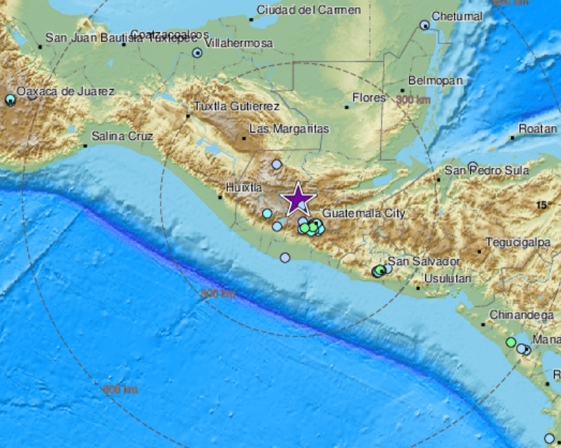 Земетресение с магнитуд 6,1 по Рихтер е регистрирано в Гватемала.