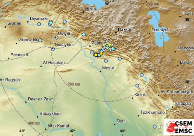 Земетресение с магнитуд 4,7 е регистрирано на  граничещия с Ирак