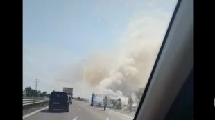 Кола се е самозапалила на автомагистрала Тракия на 147 км