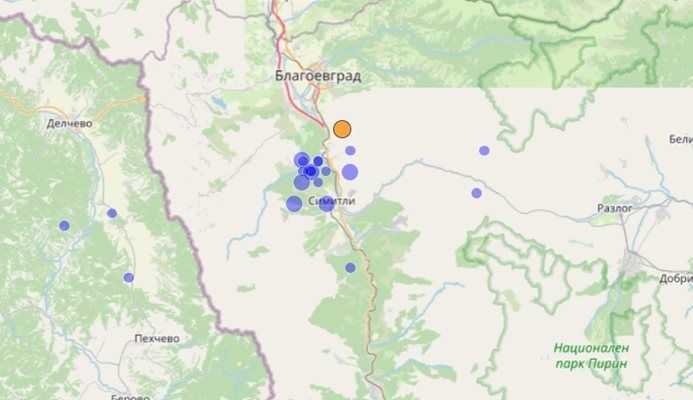 Земетресение с магнитуд 3,8 разлюля Благоевград. Това съобщиха от Националния