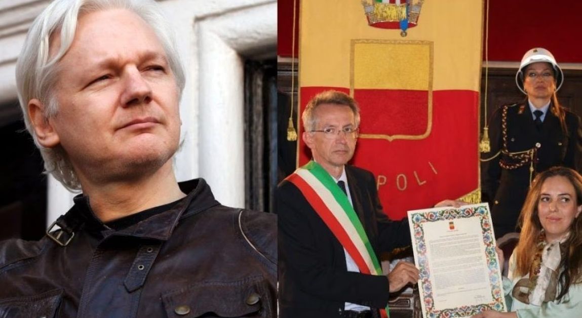 основателя на УикилийксГрад Неапол даде почетно гражданство на основателя на