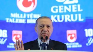 Турският президент Реджеп Тайип Ердоган в реч която произнесе пред