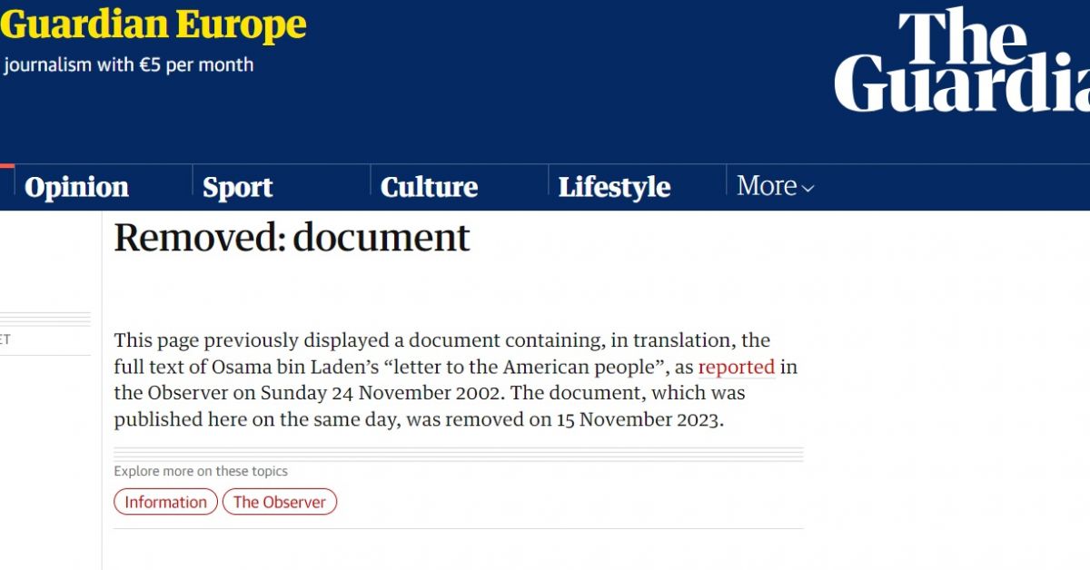 Британският вестник премахна от уебсайта си посланието отпреди 20 годиниСкандалното