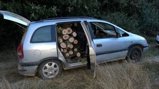 Автомобил натоварен с един пространствен кубик крадени дърва и моторен