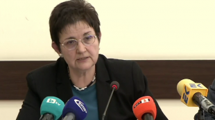 Новият министър на финансите Людмила Петкова дава брифинг на който