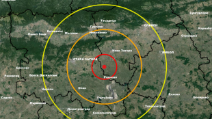 Регистрирано е земетресение в района на Стара Загора съобщават от
