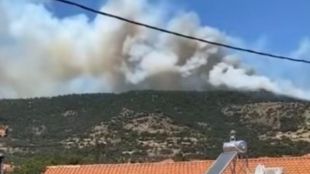 Голям пожар избухна в Лесбос в ранния следобед Пожарът бушува