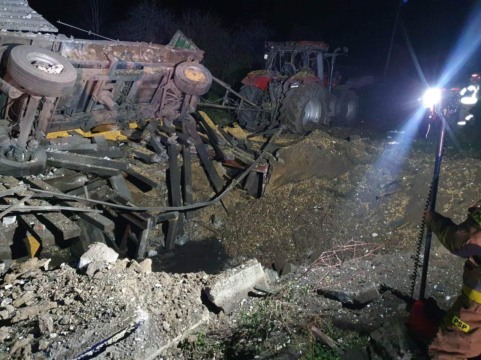 Появи се видео от пораженията на ракетния удар в Полша (ВИДЕО)