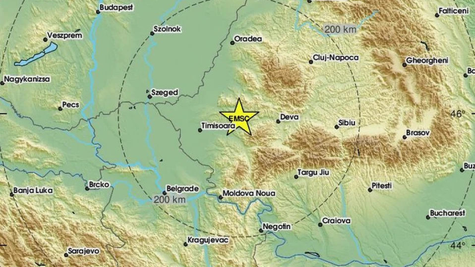 Земетресение от 4.7 по Рихтер разтърси съседна Румъния 