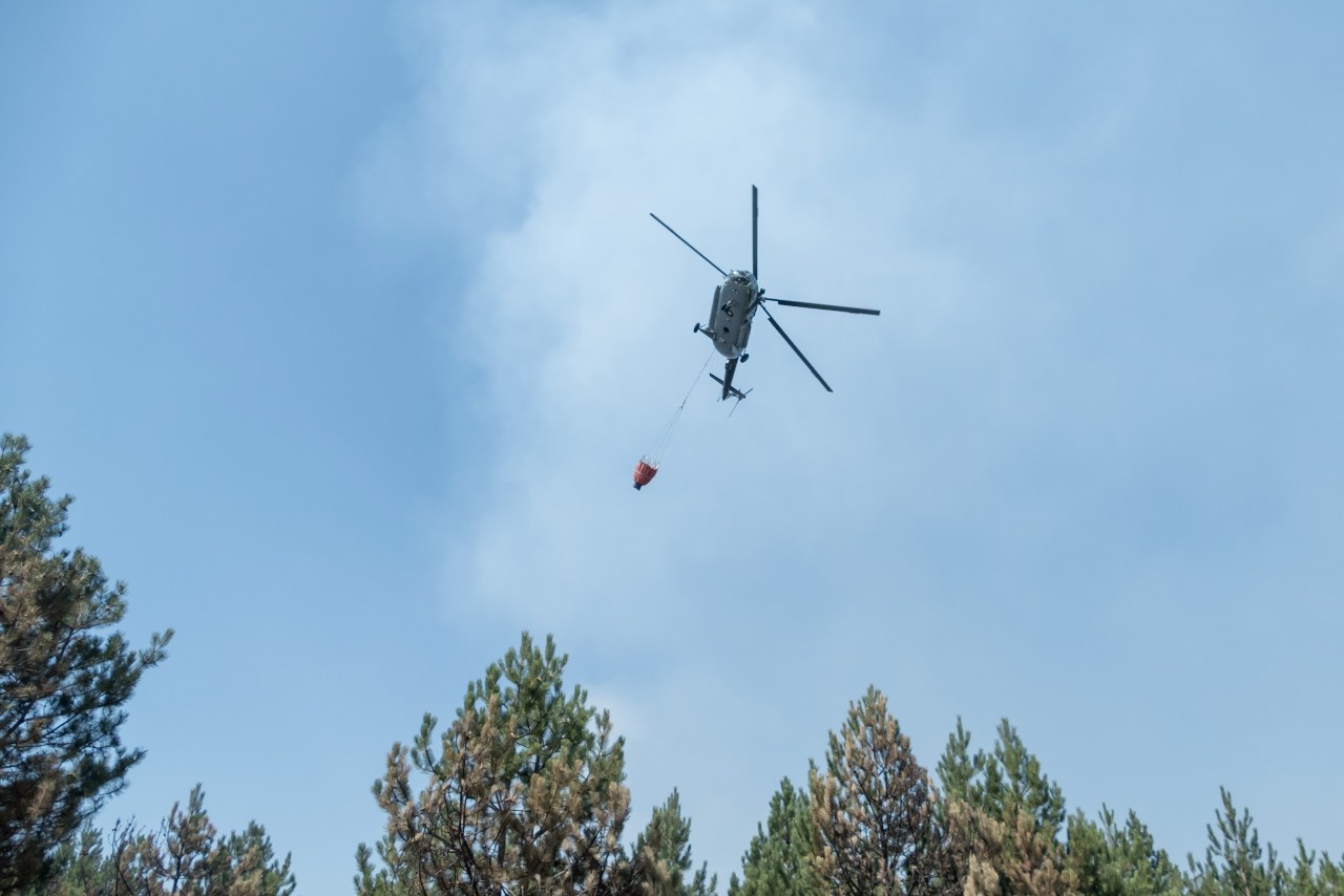 Два Ми-17 и 118 военнослужещи гасиха пожарите в Хасковско и Кресна