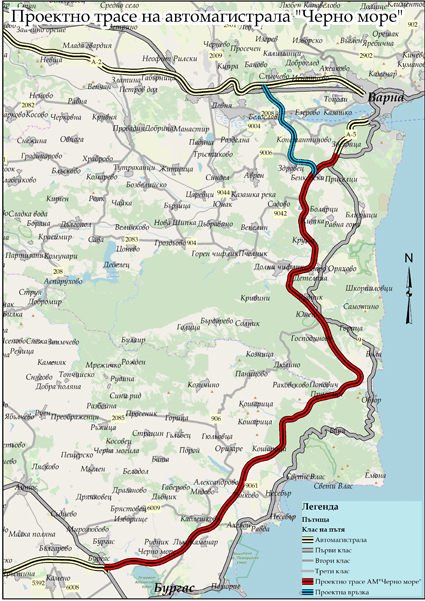 Три варианта за магистралата от Варна до Бургас