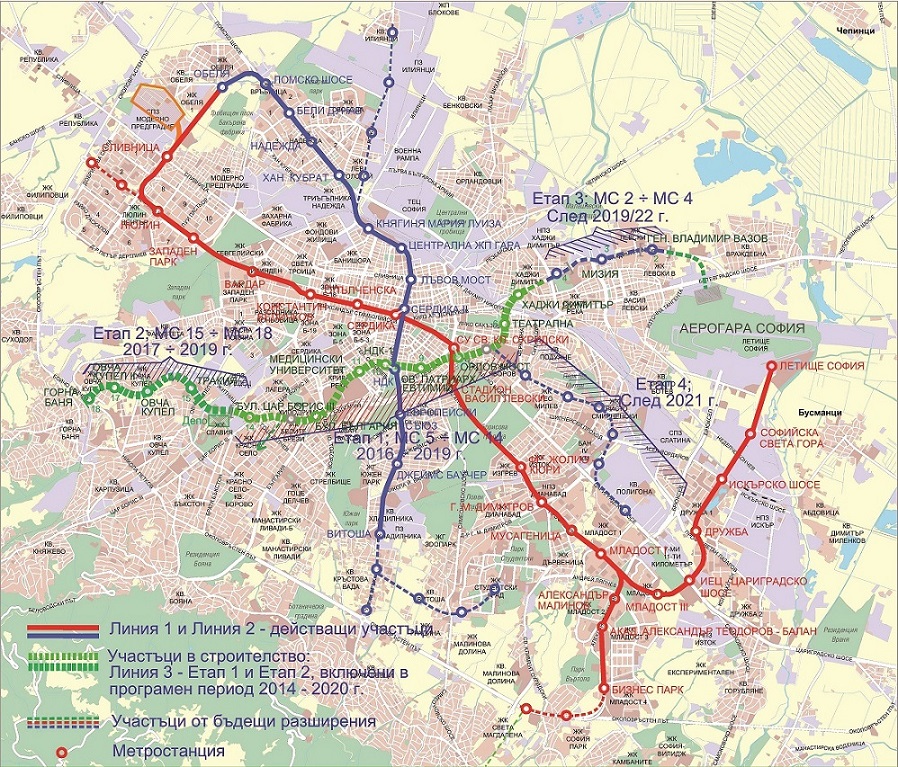 Третият лъч на метрото сваля 90 000 софиянци от колите