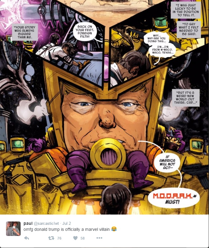 Доналд Тръмп става комиксов супер злодей