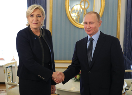 Льо Пен хвали Путин за борбата с терора