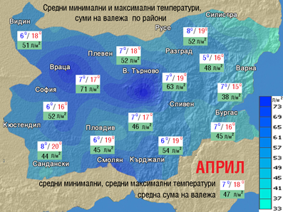 Топло, но дъждовно през април