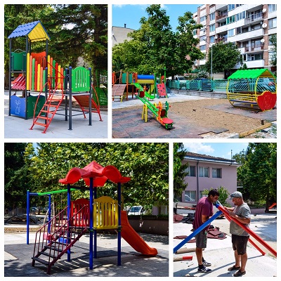 Продължават основните ремонти на детски площадки във Велико Търново