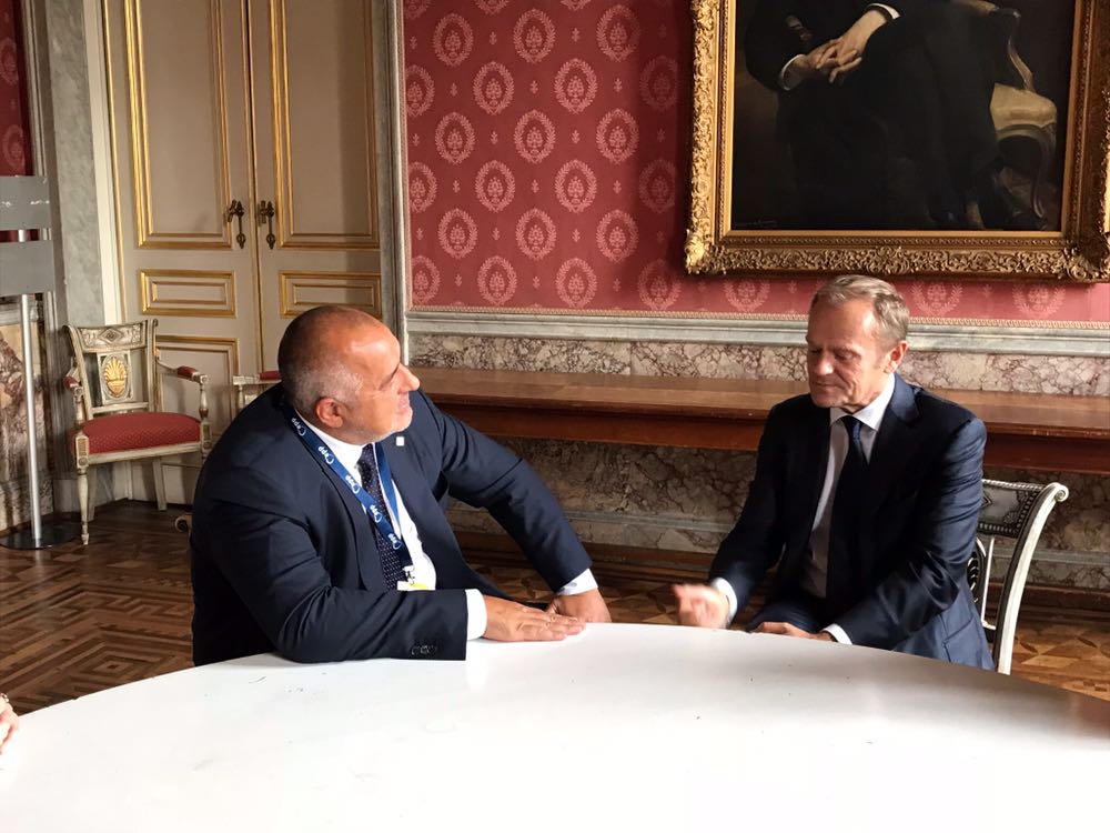 Бойко Борисов разговаря с председателя на Европейския съвет Доналд Туск