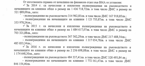 Шефовете на ВМА взимали по 10 000 лв. на месец