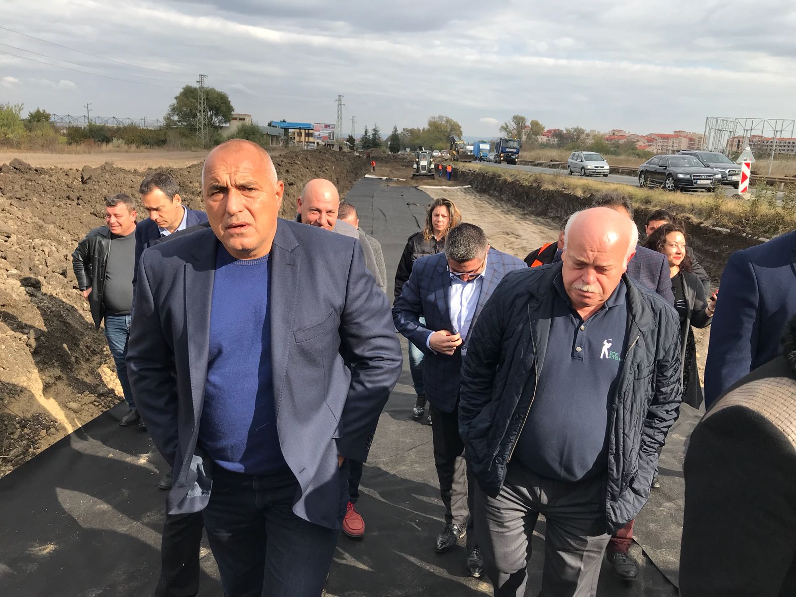 Борисов инспектира строителството на четирилентовия път Поморие - Ахелой (СНИМКИ и ВИДЕО)
