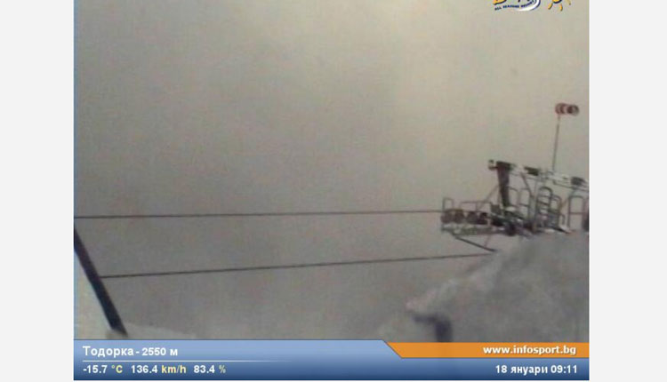Ураганен вятър затвори ски зоната в Банско