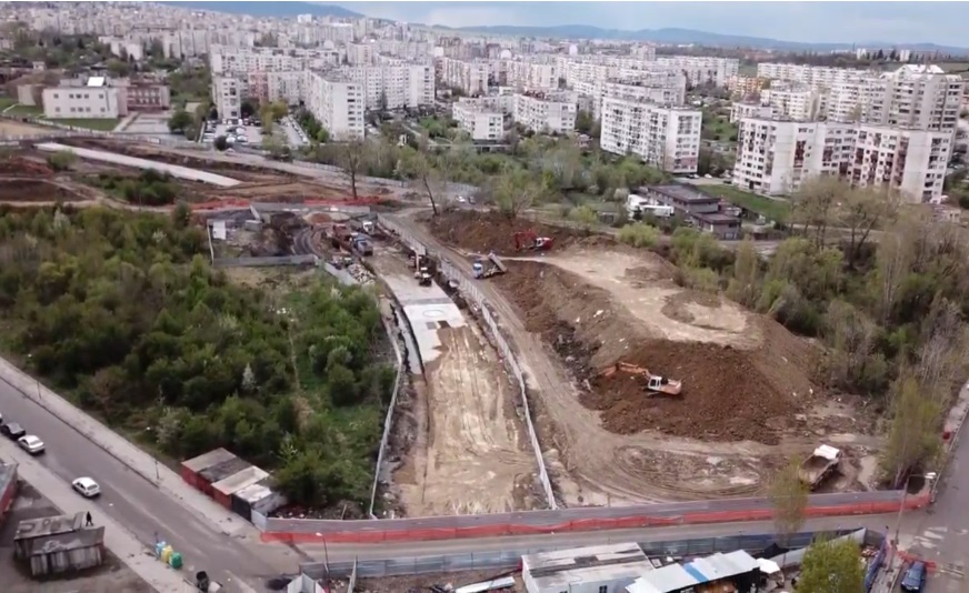 Вижте от птичи поглед изграждането на третия лъч на метрото в „Овча Купел“ (ВИДЕО)