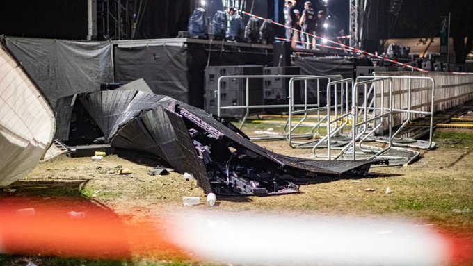 28 души пострадаха при срутване на сцена на концерт в Германия
