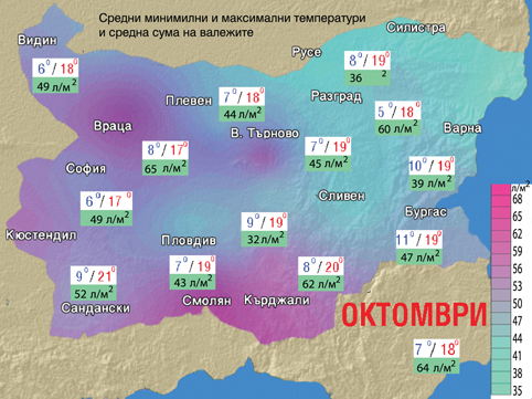 Дъждовен октомври, но без студове