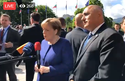 Бойко Борисов посрещна Ангела Меркел, Еманюел Макрон и Тереза Мей пред НДК