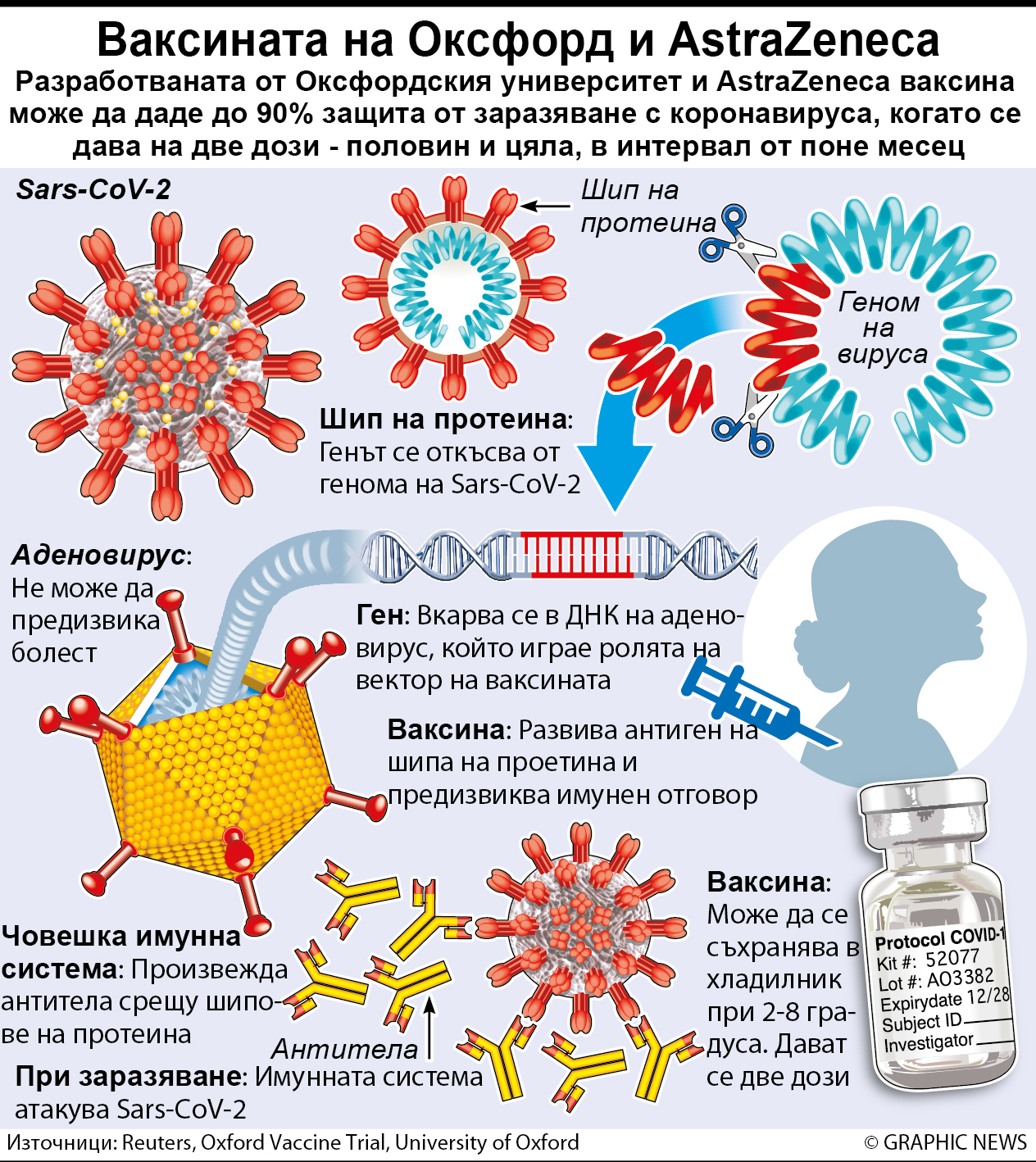 Ваксината на Оксфорд и AstraZeneca (ИНФОГРАФИКА)