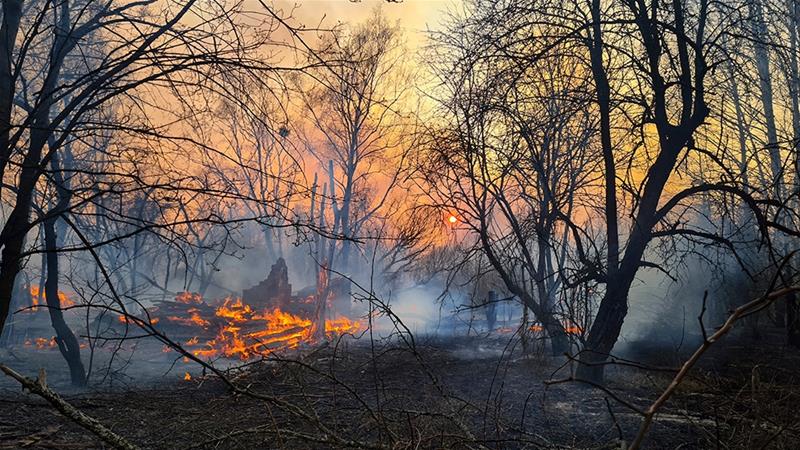 Четвърти пореден ден гори пожар в района на АЕЦ "Чернобил"