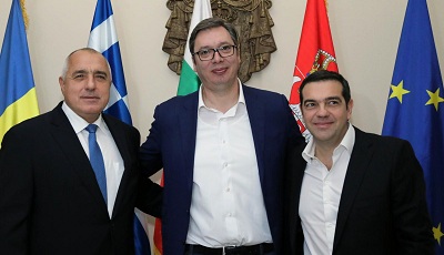 Започна работната вечеря на Борисов, Вучич и Ципрас в Белград
