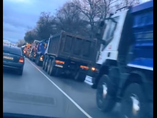 Протестът на строителите не затруднява движението в София