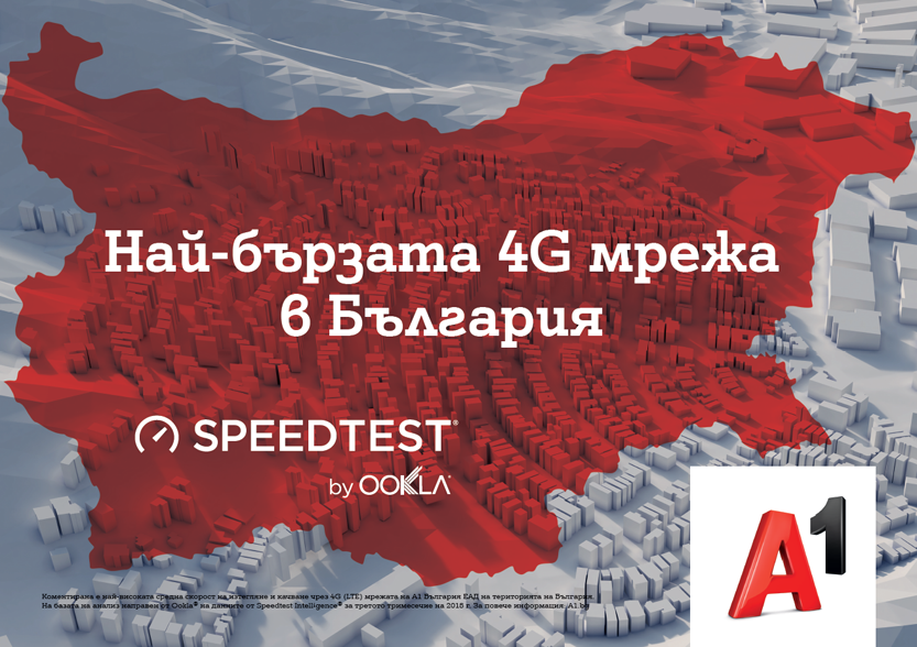 A1 е с най-бързата 4G мрежа в България