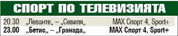 Мачовете по телевизията