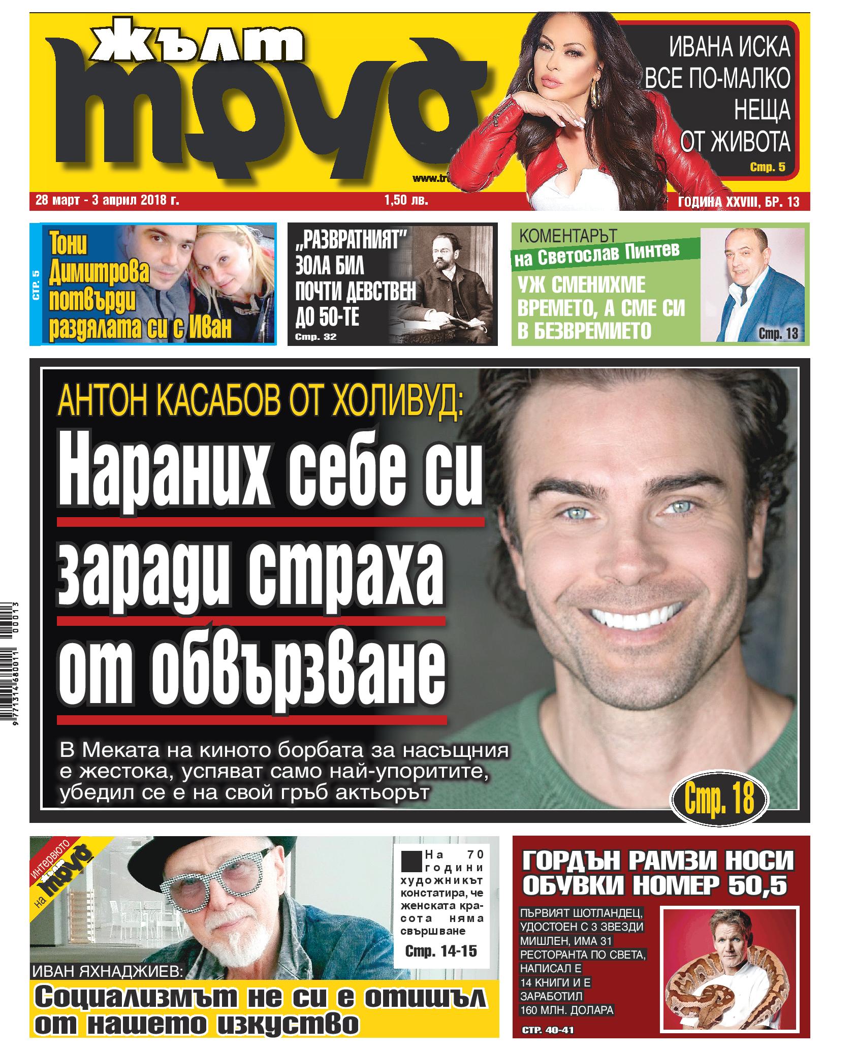 Антон Касабов от Холивуд: Нараних себе си заради страха от обвързване