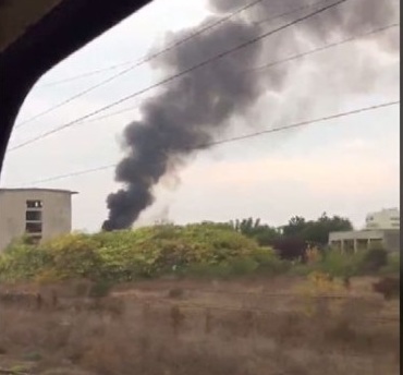 Пожар горя в изоставената сграда на бившия Винпром в Нова Загора